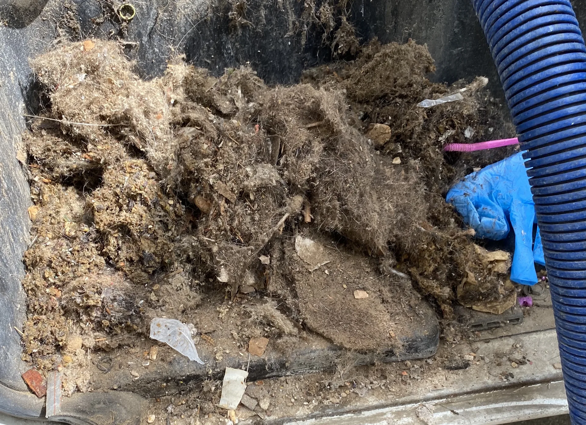 Air duct cleaning debris