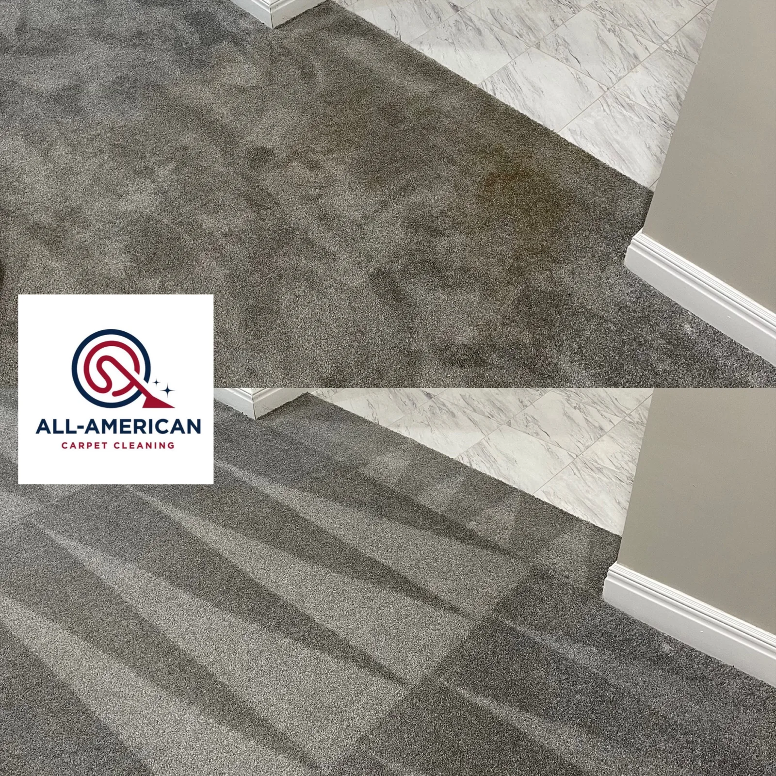 Hallway Carpet — before and after comparison