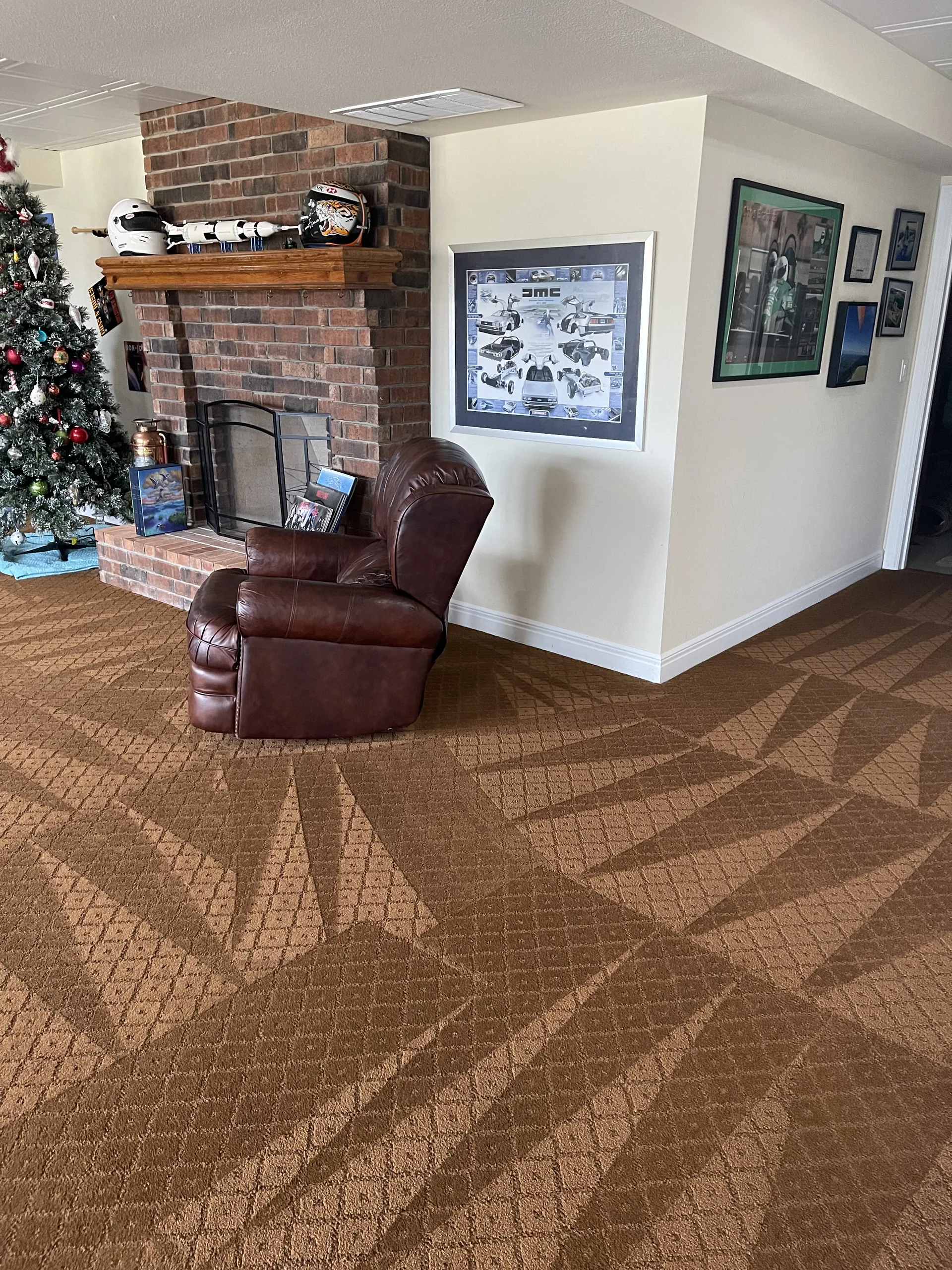 Carpet cleaning basement rec room