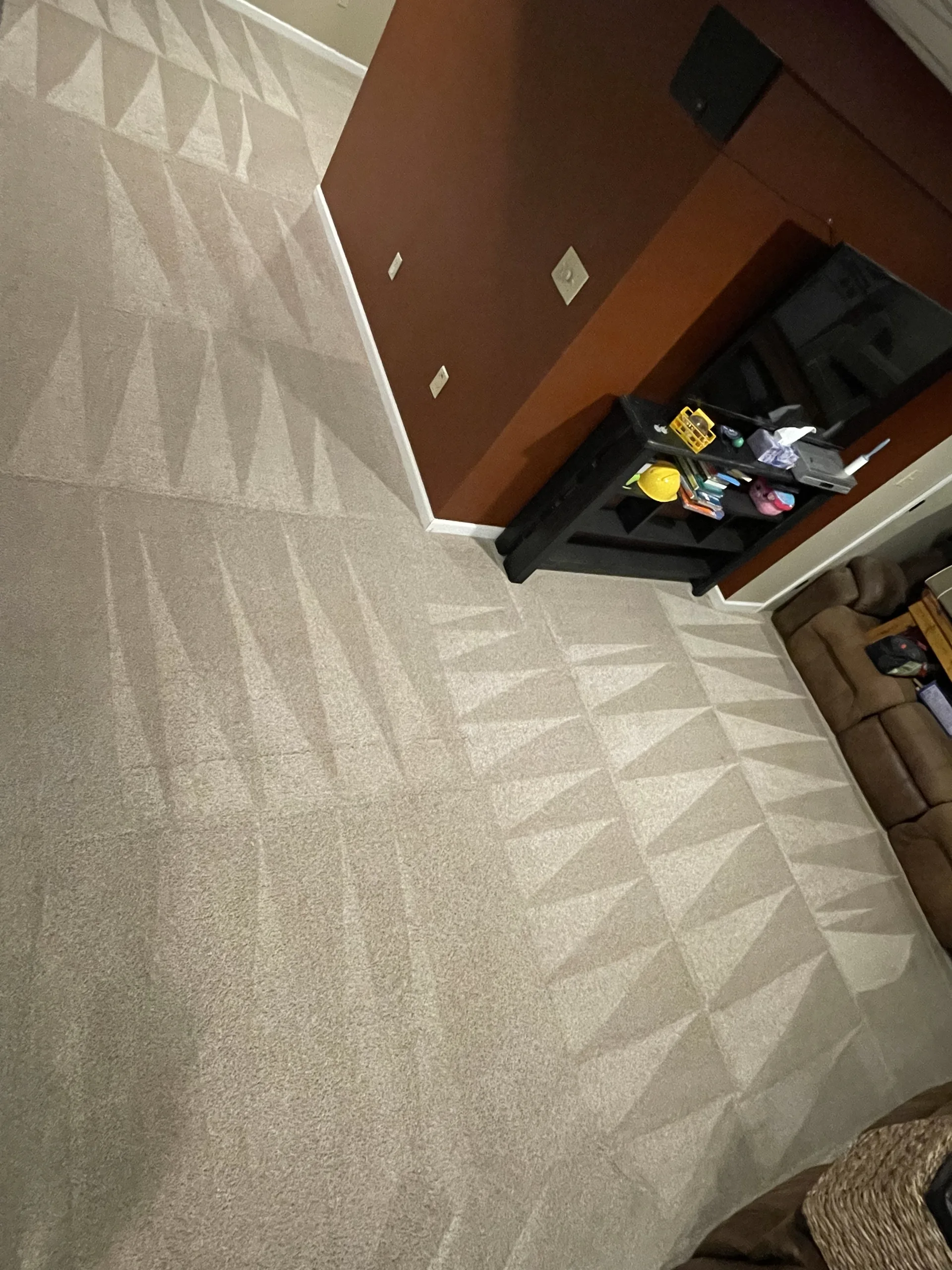 Carpet wand lines tv room