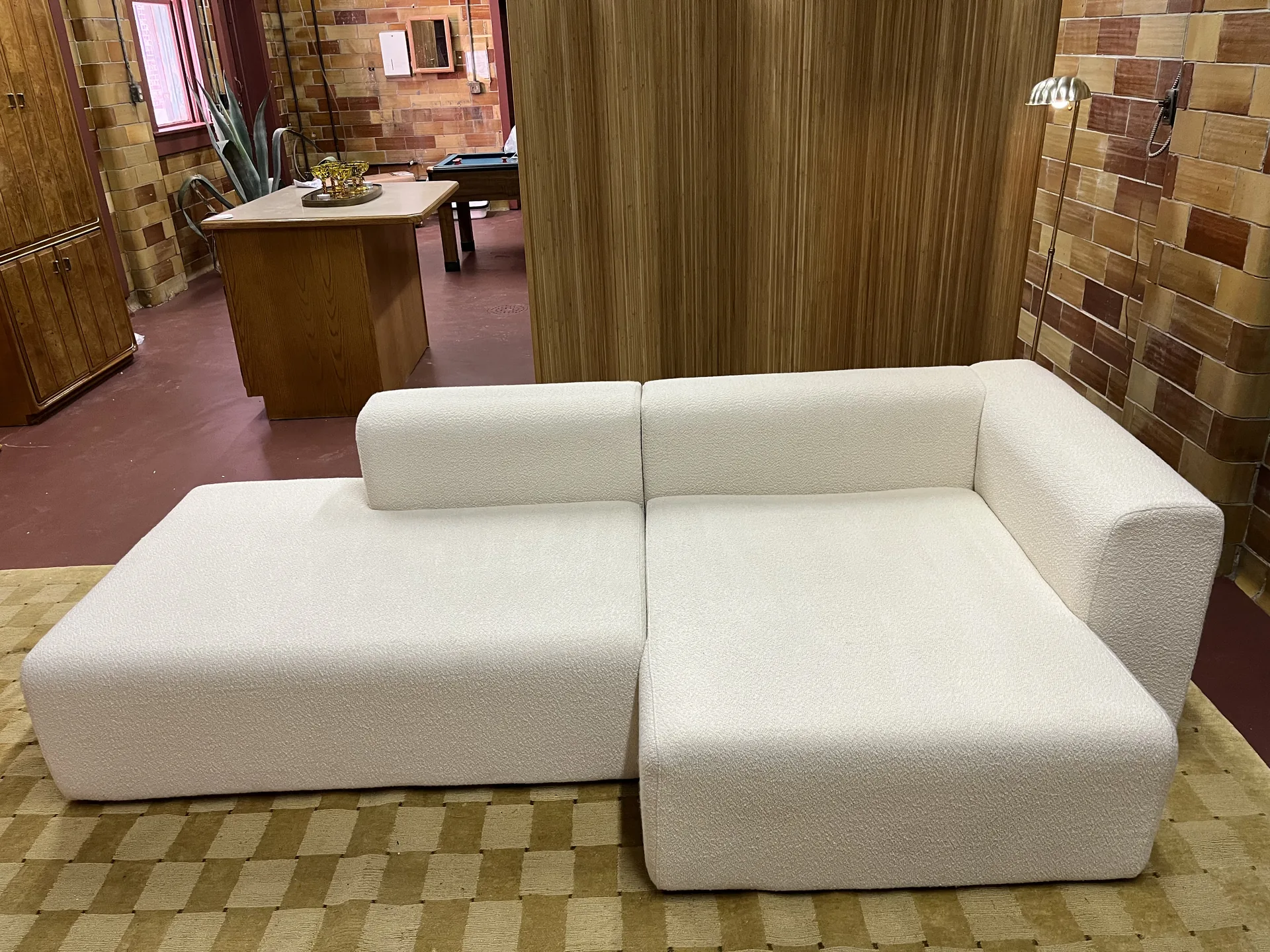 Sectional sofa cleaned after